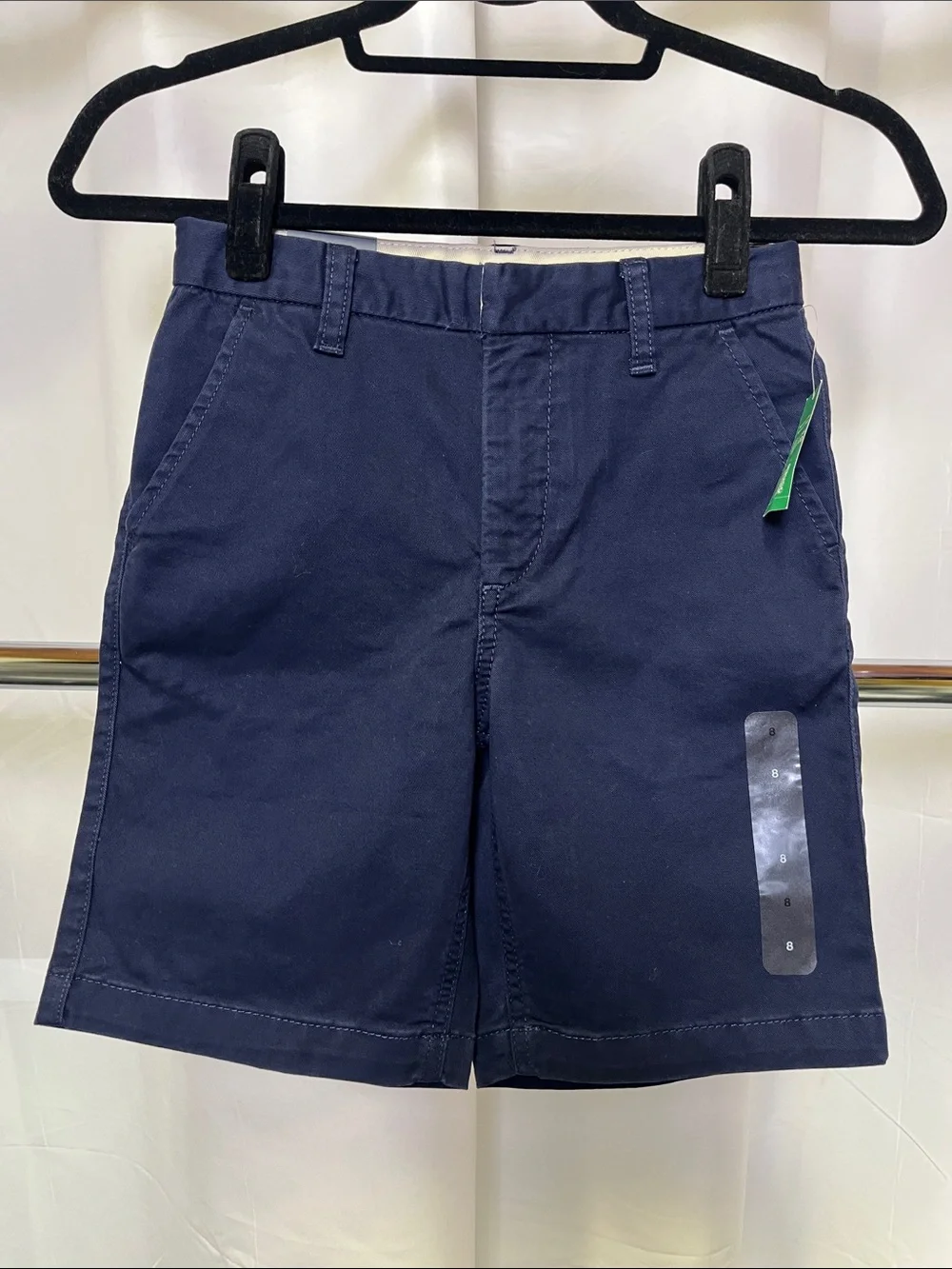 GAP boys flat front navy uniform Chino Shorts size 8 NWT